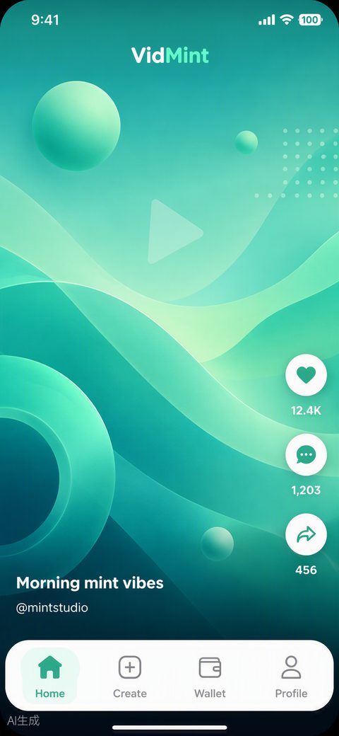 Feed de vidéos courtes VidMint sur iPhone – découverte de vidéo verticale pleine de fraîcheur
